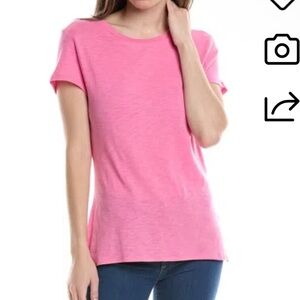 Three dots Crewneck tshirt in Aurora pink size small